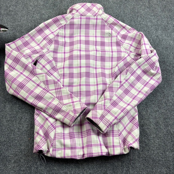 THE NORTH FACE Women’s Apex Bionic Jacket Pink/White Plaid Soft Shell Coat Small - Picture 2 of 8